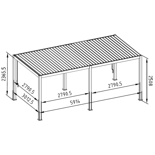 Pergola Tarasowa Aluminiowa MIRADOR Premium 111 Delux - 3 x 6 m Antracyt - sterowana elektrycznie